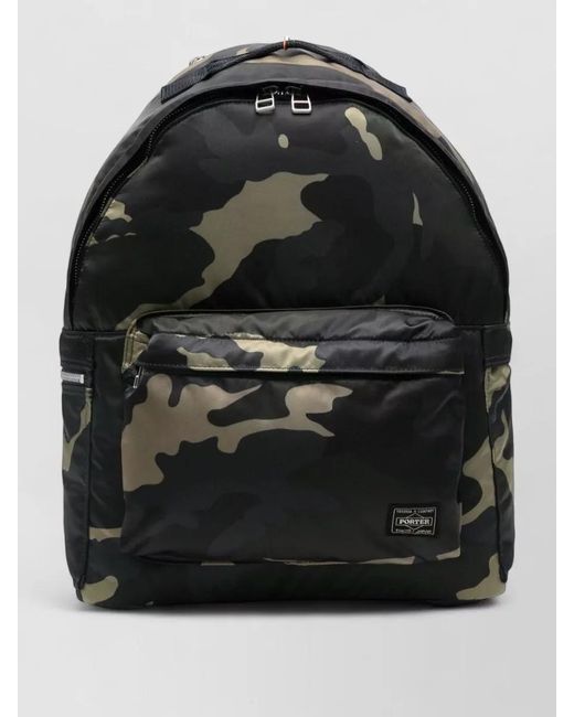 Porter-Yoshida and Co Black Camouflage Backpack Adjustable Straps Zip Pockets for men