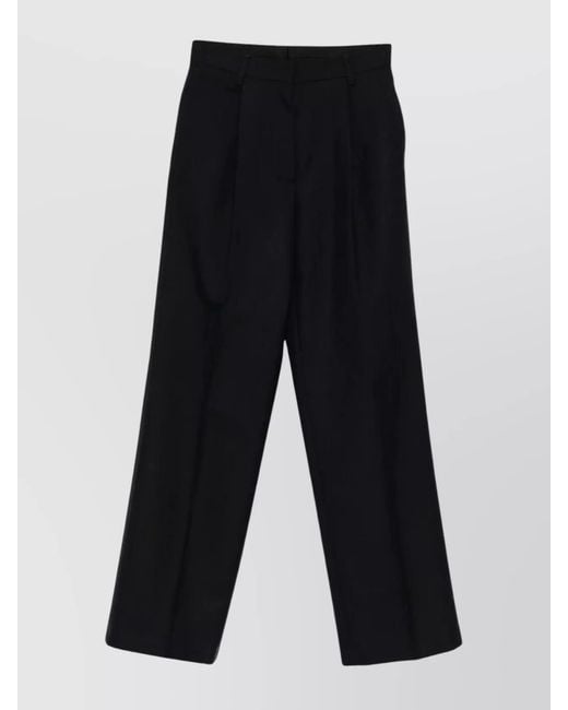Dries Van Noten Black Wool Wide-Leg Trousers