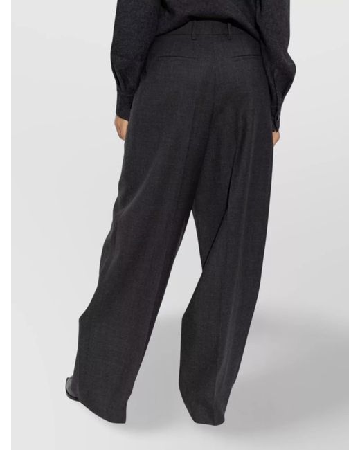 Givenchy Blue Virgin Wool Oversized Wide-Leg Trousers