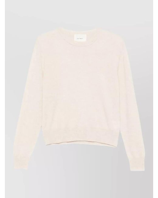 Lisa Yang Natural Cashmere Ribbed Crew-Neck Sweater