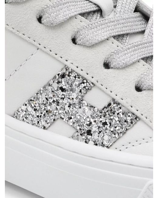 Hogan White Leather Low-Top Sneakers