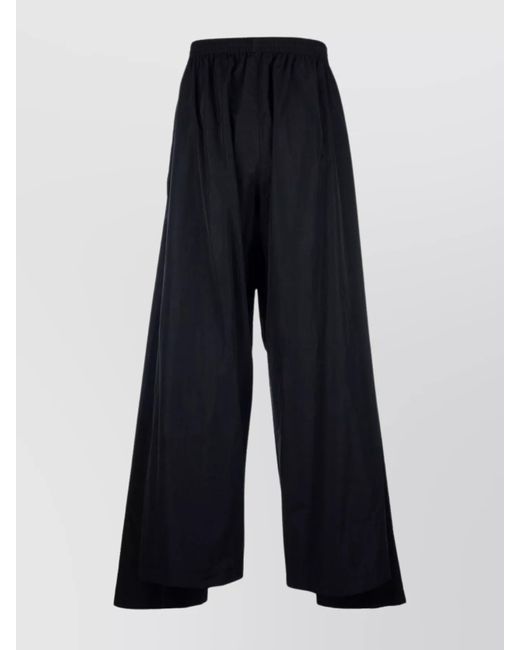 Balenciaga Blue Trousers Elastic Waistband Lightweight Fabric Wide Leg for men