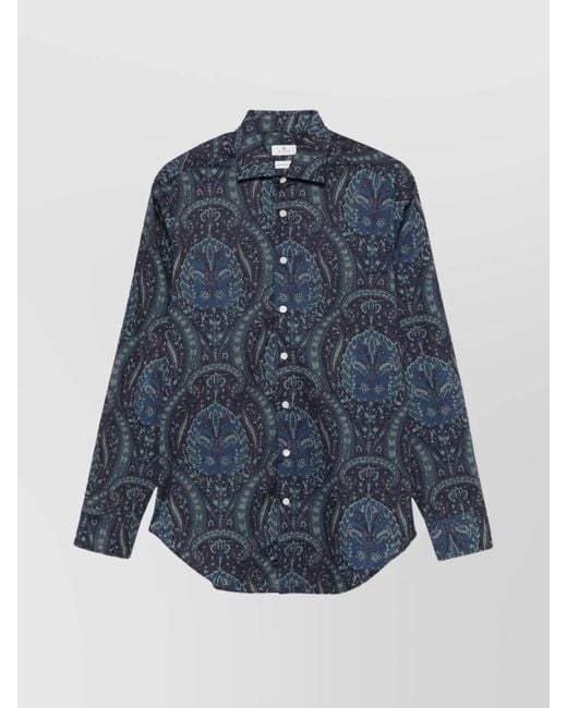 Etro Blue Slim-Fit Shirt for men