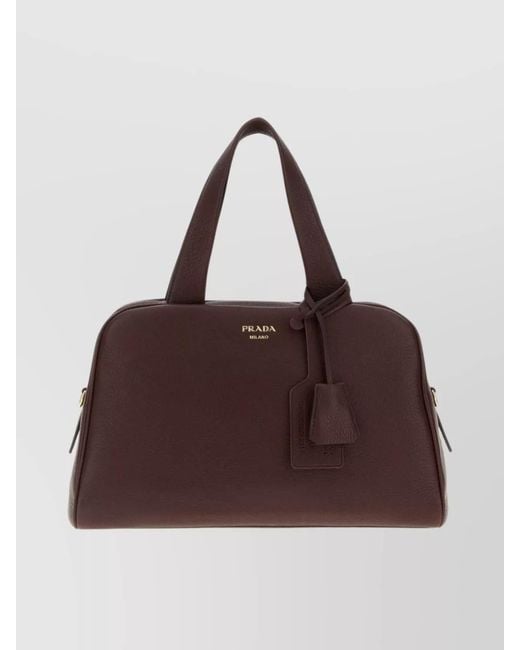 Prada Brown Deer Leather Shoulder Bag