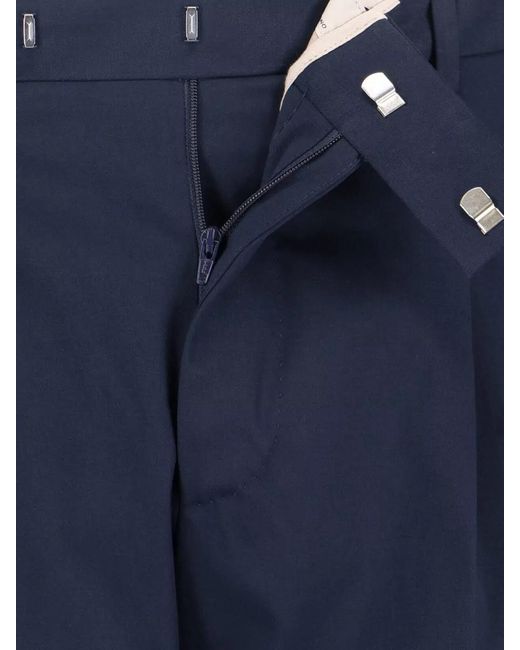 PT Torino Blue Straight-Leg Tailored Trousers for men
