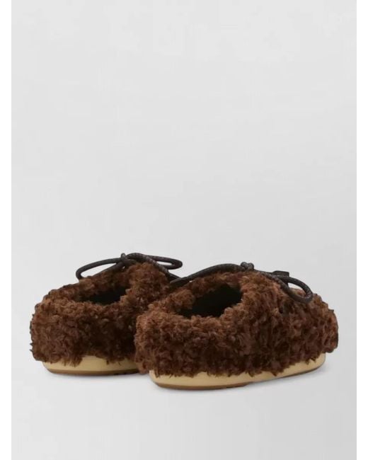 Moon Boot Brown Curly Mules