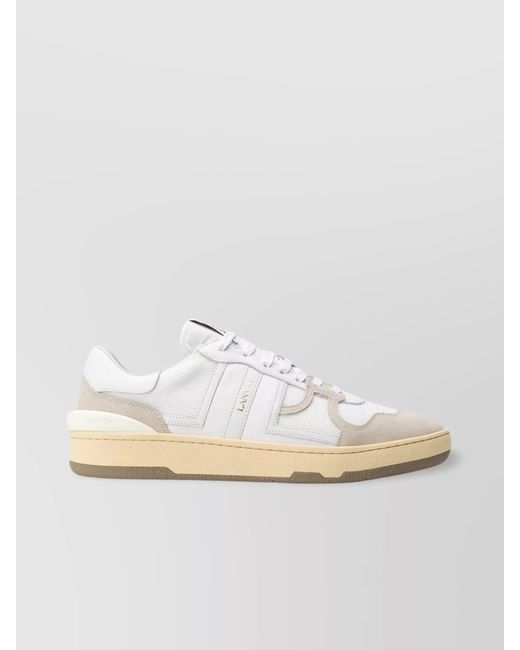 Lanvin White Leather Low-Top Sneakers for men
