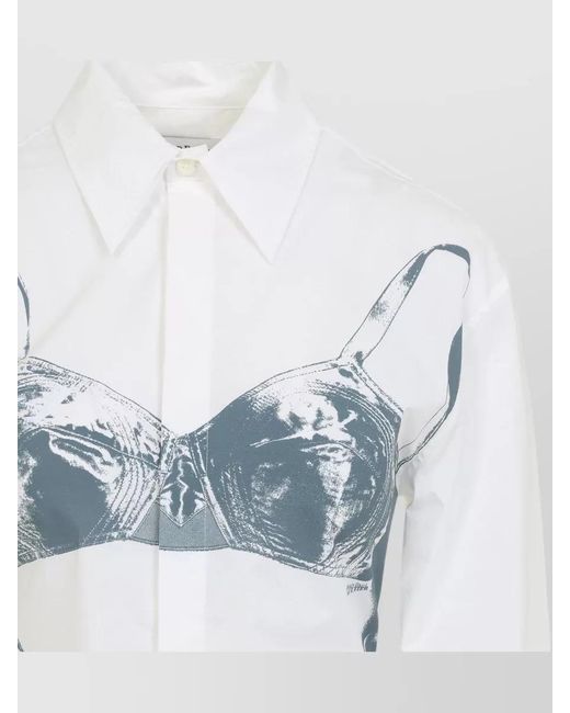 Jean Paul Gaultier Blue Printed Cotton Shirt