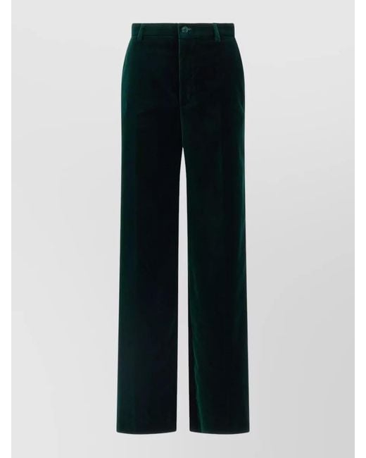 Gucci Black Tailored Velvet Trousers Featuring Belt Loops