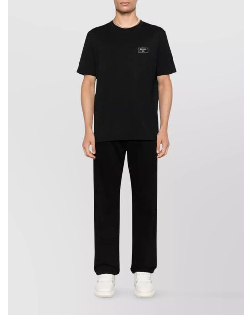 Balmain Black Organic Cotton Regular-Fit Logo-Print T-Shirt for men