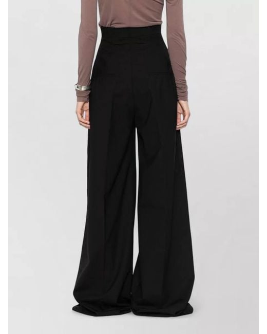 Rick Owens Black High Waist Tailored Wide Leg Pants