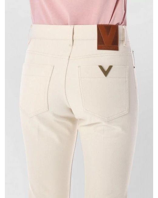 Valentino Garavani Pink Denim Regular-Rise Slim-Fit Flared Jeans