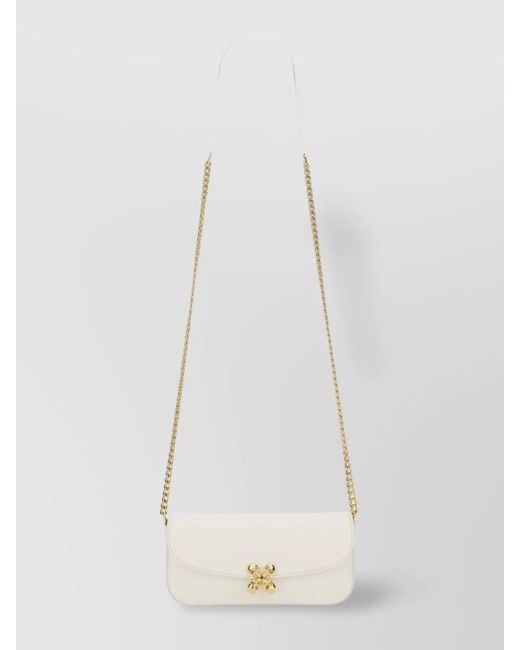 Alexander McQueen White Small Skull Flower Cross-Body Bag