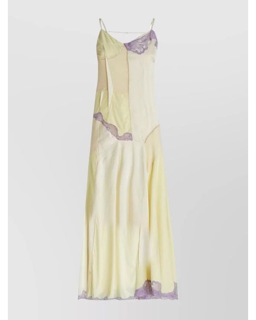 Sportmax White Lace Panel Maxi Dress