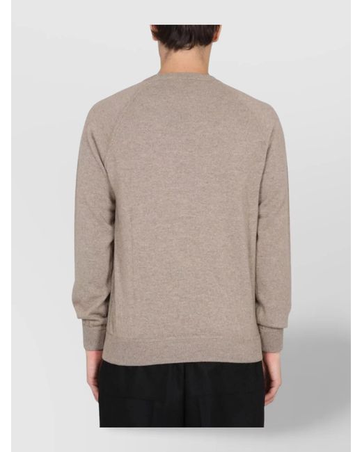 Drumohr White Ribbed Cashmere Cross-Neck Jumper for men