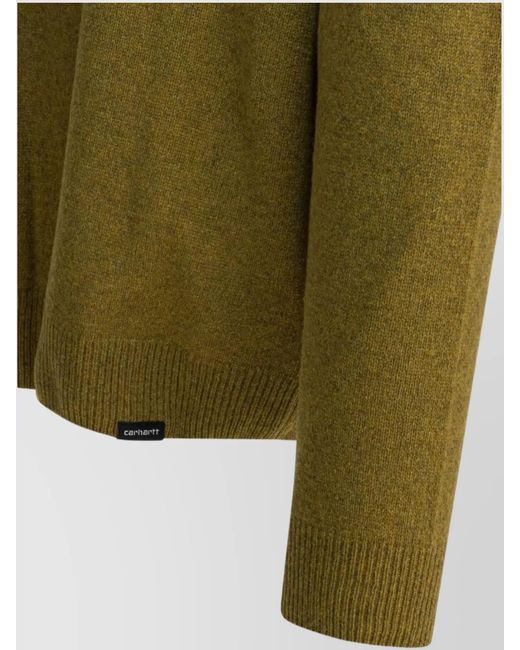 Carhartt Green Wool Crewneck Jumper for men
