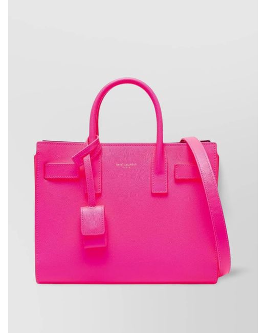 Saint Laurent Pink Sac De Jour Nano Leather Tote Bag