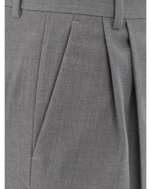 ARMARIUM Gray Wool Tailored Pants Belt Loops Pleats