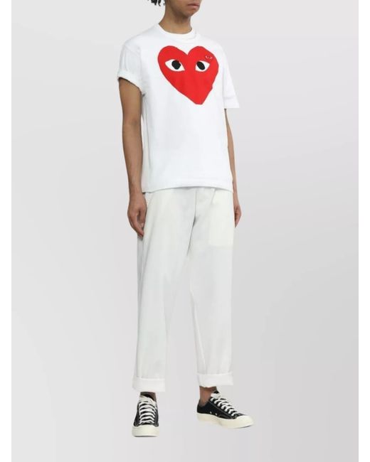 Comme des Garçons Red Cotton Logo T-Shirt for men