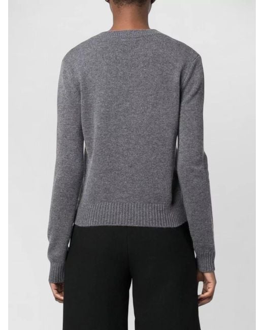 Lisa Yang Gray Cashmere Crew Neck Knitwear Sweater