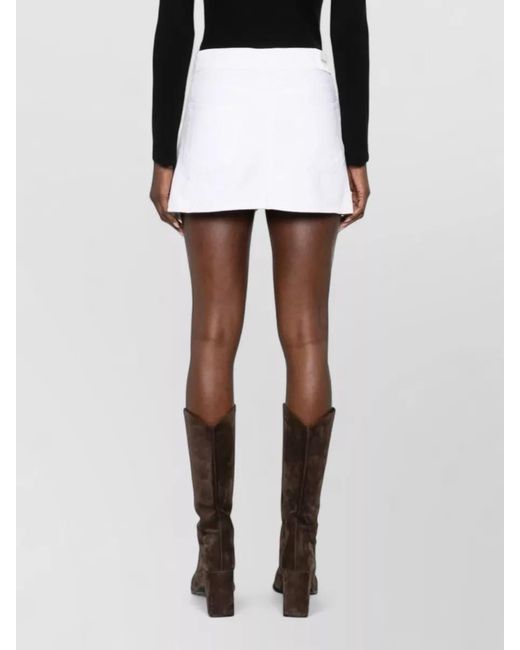 Coperni White Studded Asymmetric Wrap Mini Skirt