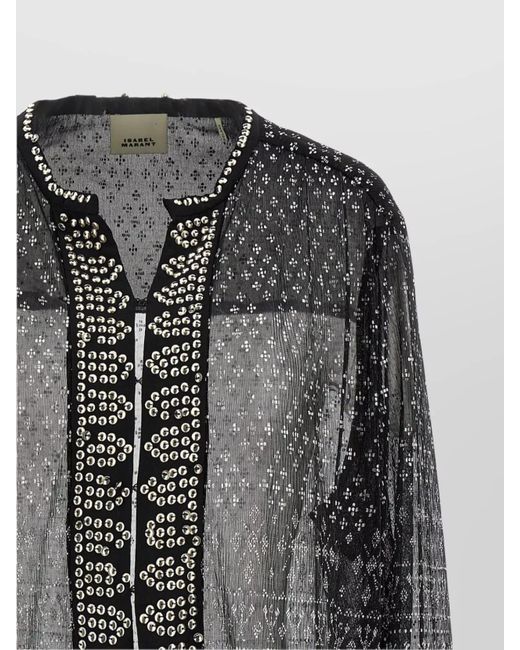 Isabel Marant Gray Metallic Nickie Blouse