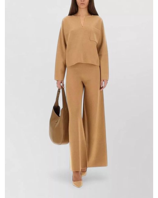 Max Mara Natural Judy Wide Leg Trousers Full Length
