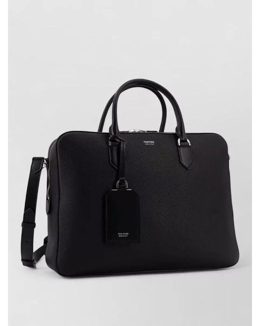 Tom Ford Black Leather Briefcase for men