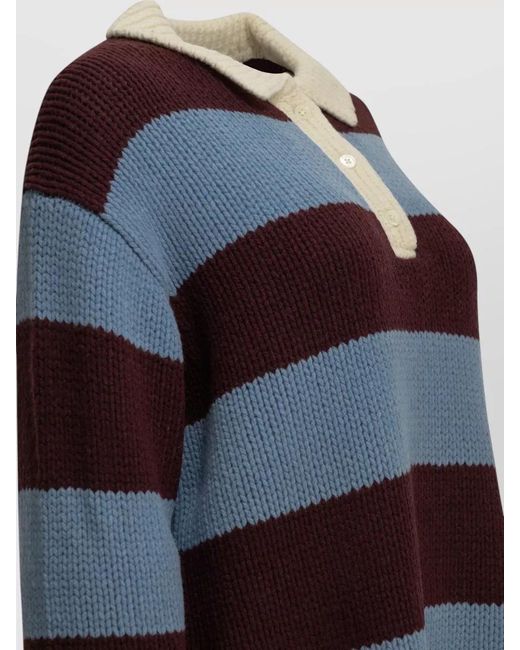 Polo Ralph Lauren Blue Wool Rugby Polo Sweater