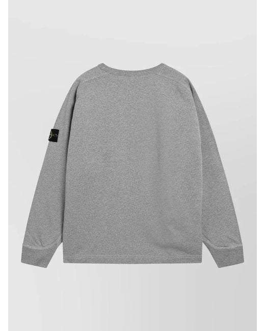 Stone Island Gray Crew Neck Knit Sweater Long Sleeves for men
