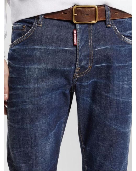 DSquared² Blue Denim Jeans Belt Loops Contrast Stitching Pockets for men