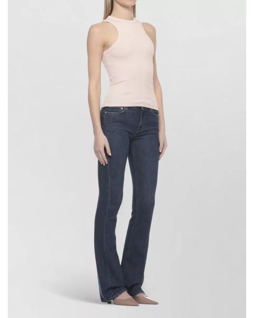 Dondup Blue Straight Jeans Cotton Five Pocket Belt Loops