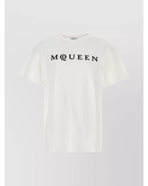 McQueen White Cotton T-Shirt for men