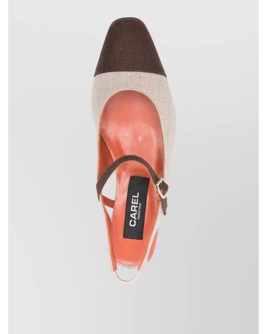 CAREL PARIS Pink Cotton Slingback Ballerina Shoes