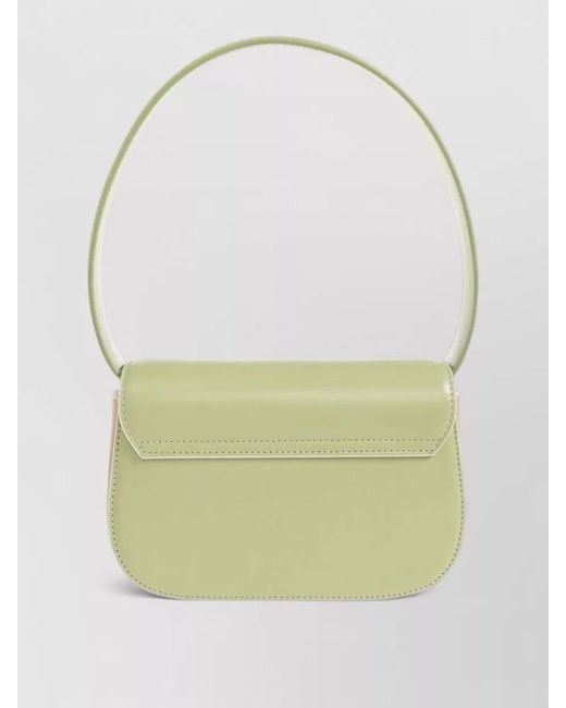 DIESEL White Shoulder Bag Smooth Finish Adjustable Strap