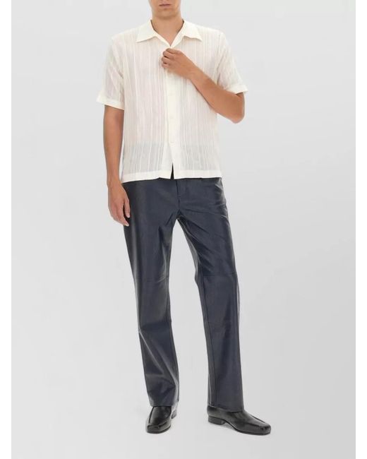 Séfr White Sunel Shirt Regular Fit Sheer Short Sleeves for men