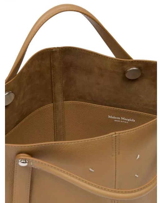 Maison Margiela Natural Dress Age Medium Leather Trapezoid Tote