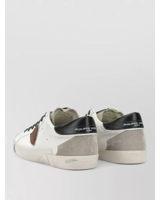 Philippe Model Metallic Casual Lace Up Suede Leather Sneakers for men