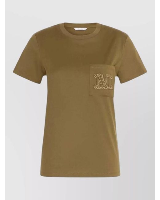Max Mara Green Papaia Regular Fit Crew Neck Top