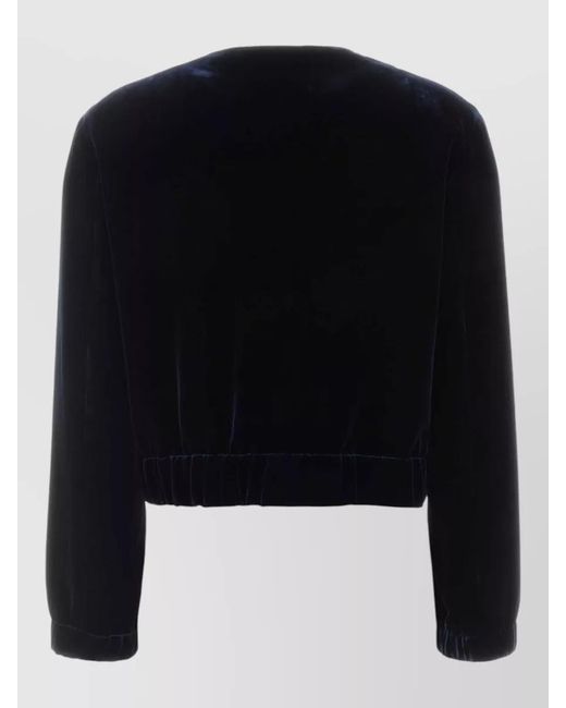 Giorgio Armani Blue Velvet Single Breasted Coat