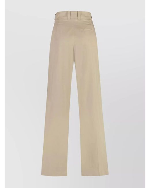 Bottega Veneta Natural Silk Wide-Leg Pleated Trousers