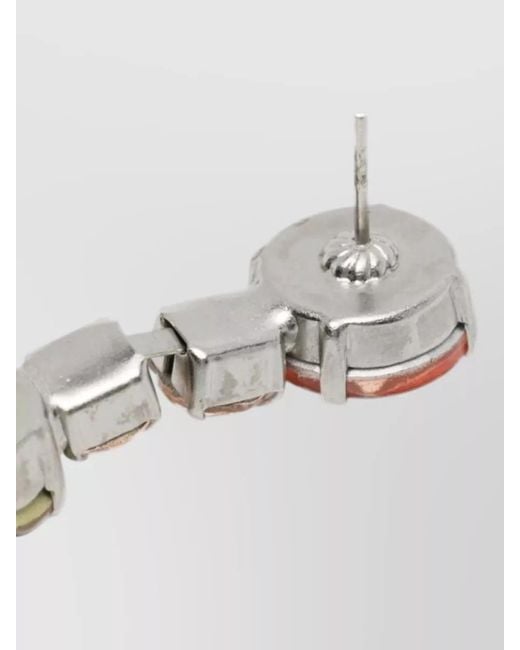 Forte_forte White Crystal Studs Tone Metal Design