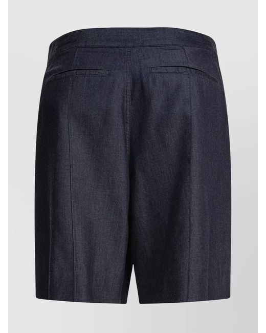 McQueen Blue Denim Tailored Shorts for men