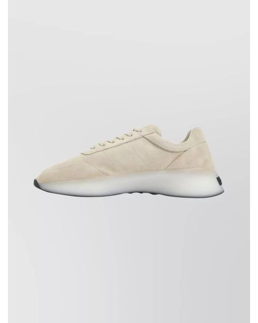 Fear Of God White Suede Leather Low-Top Sneakers for men