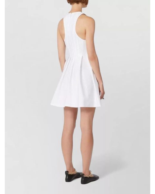 Sportmax White Cotton Sleeveless Mini Dress