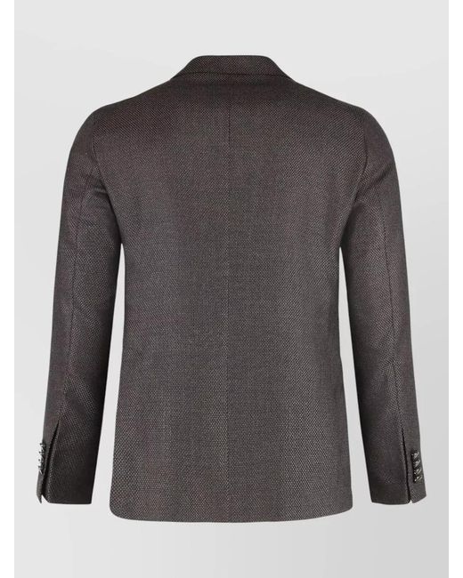 Tagliatore Black Wool Suit Jacket Single Breasted Pockets for men