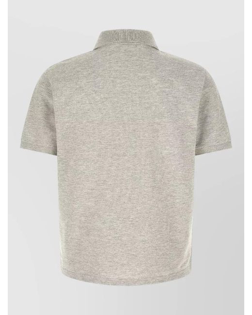Saint Laurent White Cassandre Signature Polo Shirt Short Sleeves for men