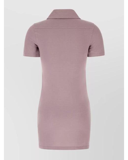 Palm Angels Pink Cotton Piqué Polo Mini Dress