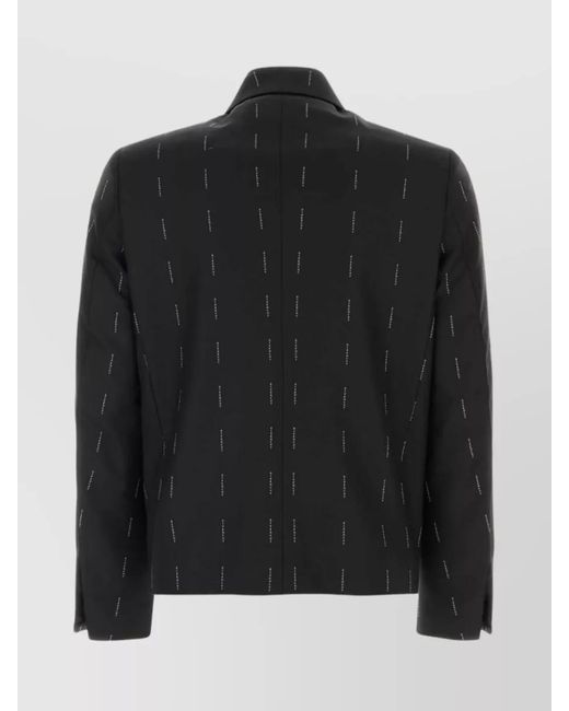 Givenchy Black Wool Logo Print Shirt Jacket for men