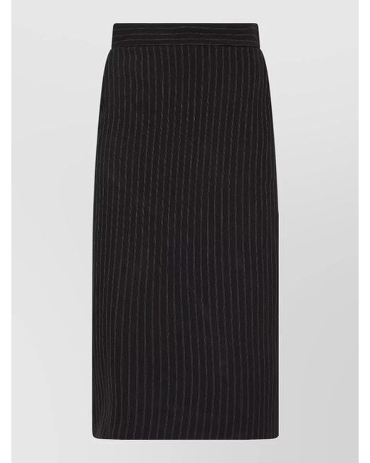 Elisabetta Franchi Black Slim Fit Pinstripe Tailored High Waist Trousers
